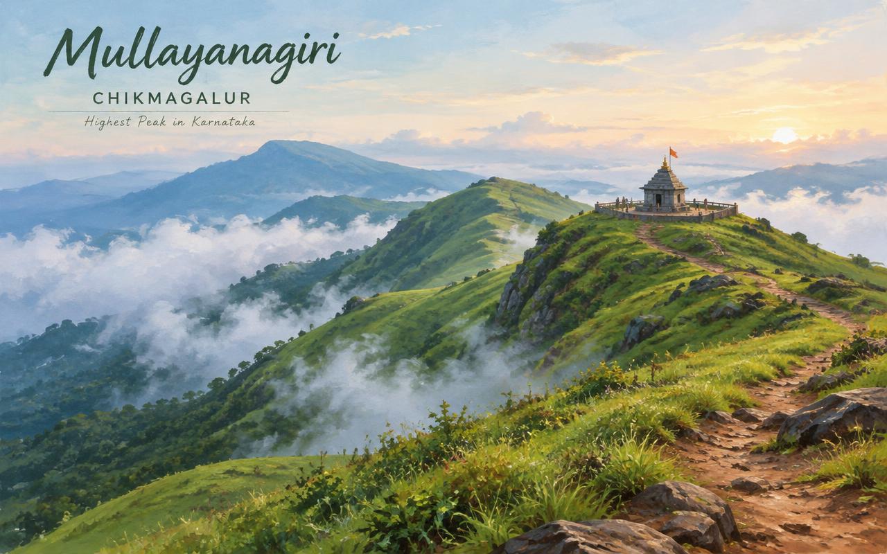 Illustration of Mullayanagiri peak
